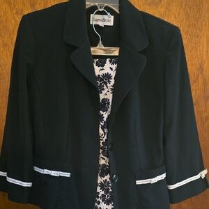 Danny & Nicole Black Blazer with White Accents